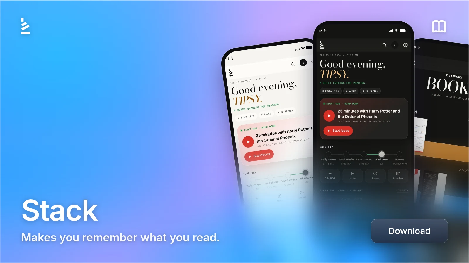 Stack: A local-first reading app with spaced review of highlights